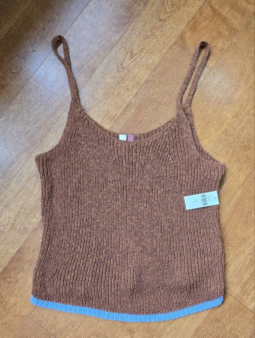NWT Anthropologie Pilcro Easy Knitted Tank Top/Cami. brown and blue  Size M.
